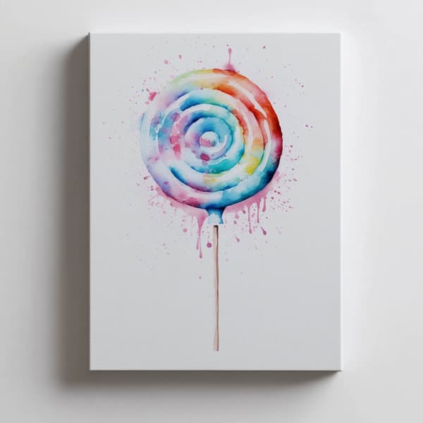 Rainbow Lollipop Rainbow Lollipop, 60x90 cm, sort aluminiumsramme, 230 gsm mat papir
