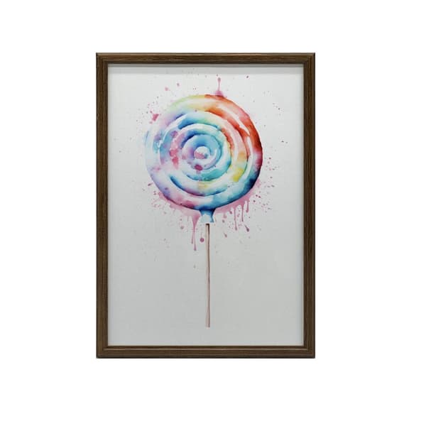 Rainbow Lollipop Rainbow Lollipop, 60x90 cm, sort aluminiumsramme, 230 gsm mat papir