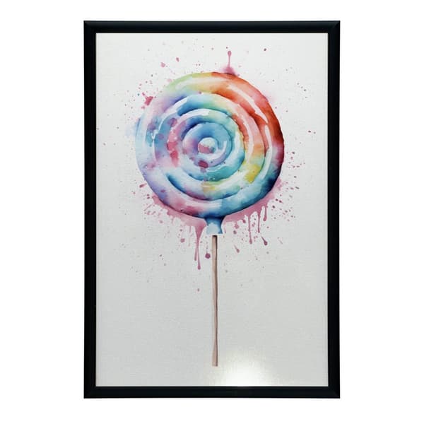 Rainbow Lollipop Rainbow Lollipop, 60x90 cm, sort aluminiumsramme, 230 gsm mat papir