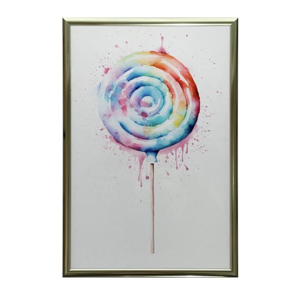 Rainbow Lollipop Rainbow Lollipop, 60x90 cm, sort aluminiumsramme, 230 gsm mat papir