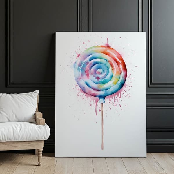 Rainbow Lollipop Rainbow Lollipop, 60x90 cm, sort aluminiumsramme, 230 gsm mat papir