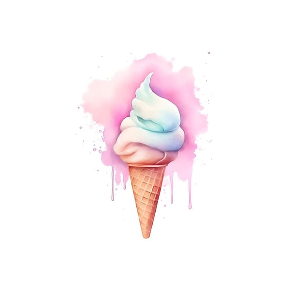 Rainbow Ice Cream Rainbow Ice Cream, 40x50 cm, sort aluminiumsramme, 230 gsm mat papir