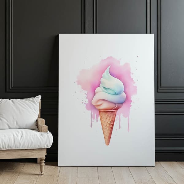 Rainbow Ice Cream Rainbow Ice Cream, 40x50 cm, sort aluminiumsramme, 230 gsm mat papir