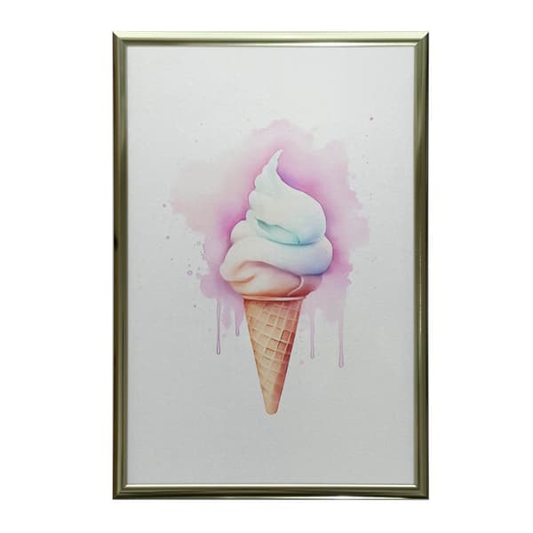 Rainbow Ice Cream Rainbow Ice Cream, 40x50 cm, sort aluminiumsramme, 230 gsm mat papir