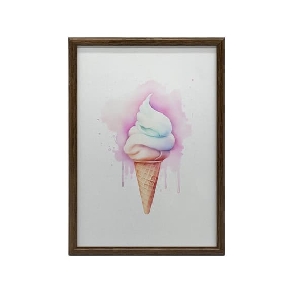 Rainbow Ice Cream Rainbow Ice Cream, 40x50 cm, sort aluminiumsramme, 230 gsm mat papir
