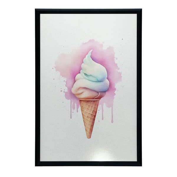 Rainbow Ice Cream Rainbow Ice Cream, 40x50 cm, sort aluminiumsramme, 230 gsm mat papir