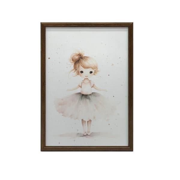 Pink Ballerina - Dancing Elegance Pink Ballerina - Dancing Elegance, 60x90 cm, guld aluminiumsramme, 230 gsm mat papir
