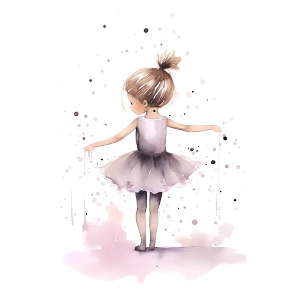 Dancing Ballerina - Pink Magic Dancing Ballerina - Pink Magic, 40x50 cm, sort aluminiumsramme, 230 gsm mat papir