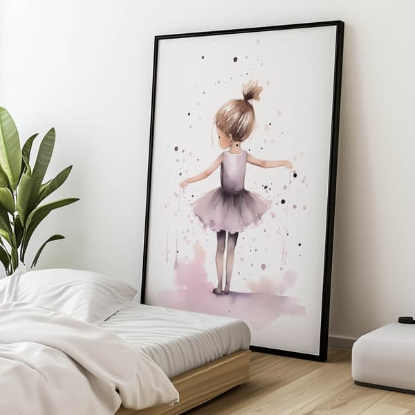 Dancing Ballerina - Pink Magic Dancing Ballerina - Pink Magic, 40x50 cm, sort aluminiumsramme, 230 gsm mat papir