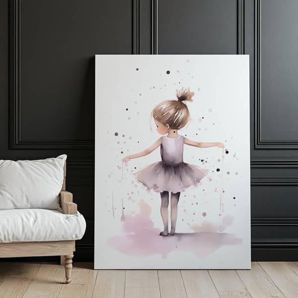 Dancing Ballerina - Pink Magic Dancing Ballerina - Pink Magic, 40x50 cm, sort aluminiumsramme, 230 gsm mat papir