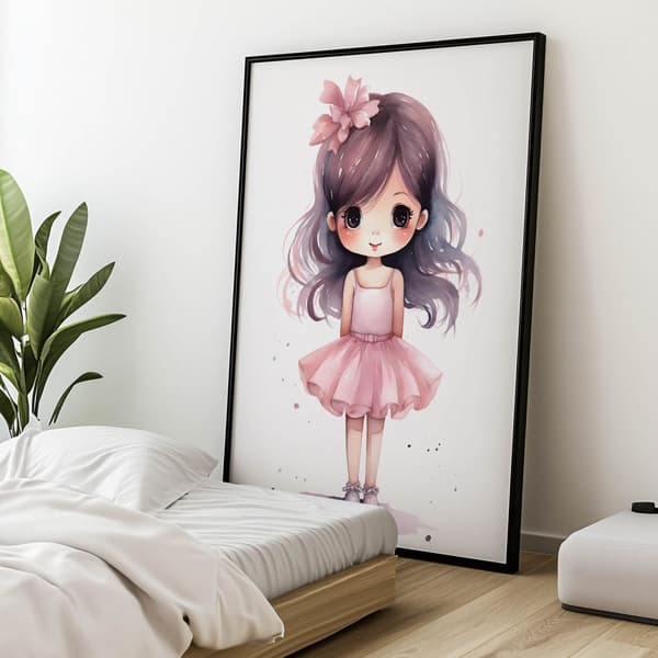 Little Princess Little Princess, 50x70 cm, sort aluminiumsramme, 230 gsm mat papir