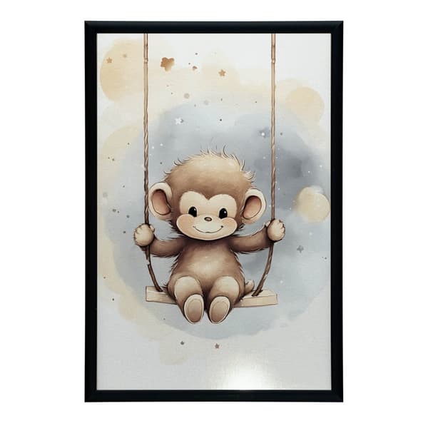 Monkey on a Swing Monkey on a Swing, 70x100 cm, oinramad, premiumduk på bår