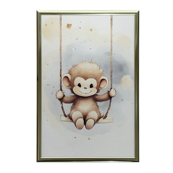 Monkey on a Swing Monkey on a Swing, 70x100 cm, oinramad, premiumduk på bår