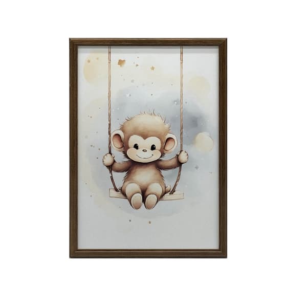 Monkey on a Swing Monkey on a Swing, 70x100 cm, oinramad, premiumduk på bår