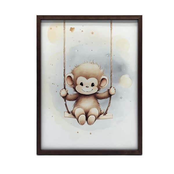 Monkey on a Swing Monkey on a Swing, 70x100 cm, oinramad, premiumduk på bår