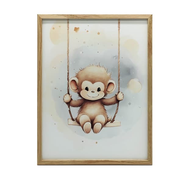 Monkey on a Swing Monkey on a Swing, 70x100 cm, oinramad, premiumduk på bår
