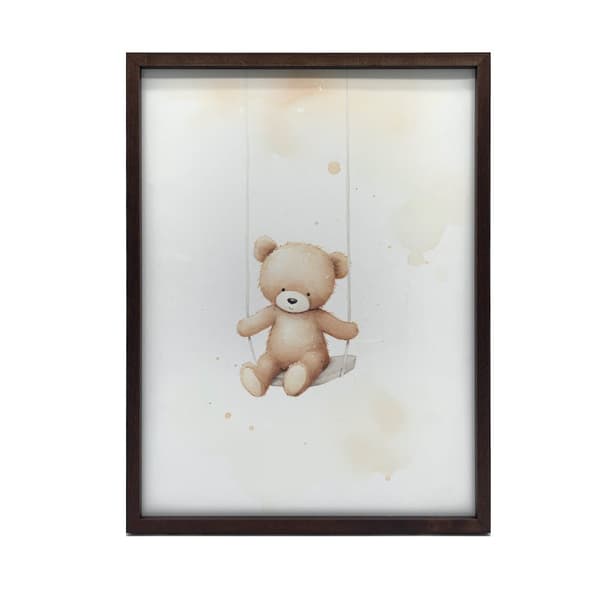 Teddy Bear on a Swing Teddy Bear on a Swing, 70x100 cm, svart aluminiumram, 230 gsm matt papper
