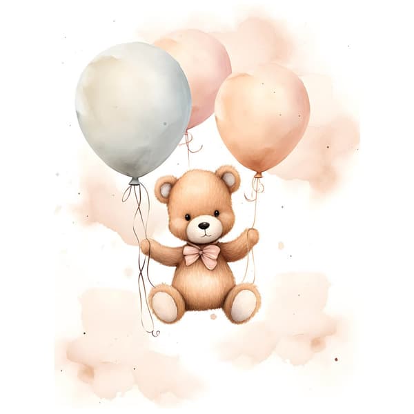 Teddy Bear on a Balloon Journey Teddy Bear on a Balloon Journey, 40x50 cm, oinramad, 230 gsm matt papper