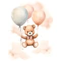 Miniatyrbild 3 av 10: Teddy Bear on a Balloon Journey Teddy Bear on a Balloon Journey, 40x50 cm, oinramad, 230 gsm matt papper