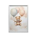 Pikkukuva 9 / 10: Nalle ilmapallomatkalla Nalle ilmapallomatkalla, 50x70 cm, tummanruskea puurunko, 230 gsm mattapaperi
