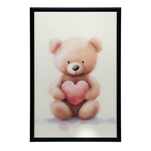 Nalle med ett hjärta fullt av kärlek Nalle med ett hjärta fullt av kärlek, 50x70 cm, mörkbrun träram, 230 gsm matt papper
