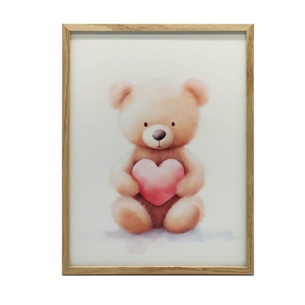 Nalle med ett hjärta fullt av kärlek Nalle med ett hjärta fullt av kärlek, 50x70 cm, mörkbrun träram, 230 gsm matt papper
