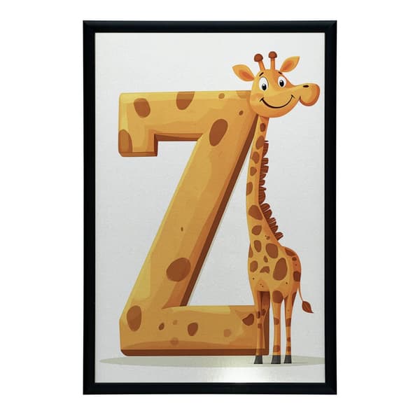 Giraff med bokstaven Z - Affisch för barn Giraff med bokstaven Z - Affisch för barn, 50x70 cm, svart aluminiumram, 230 gsm matt papper