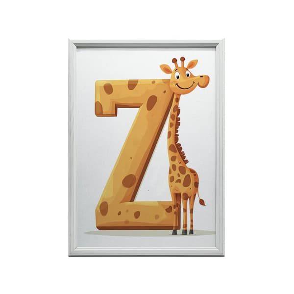 Giraffe med bogstavet Z - Plakat til børn Giraf med bogstavet Z - Plakat til børn, 50x70 cm, rammeløs, 230 gsm mat papir
