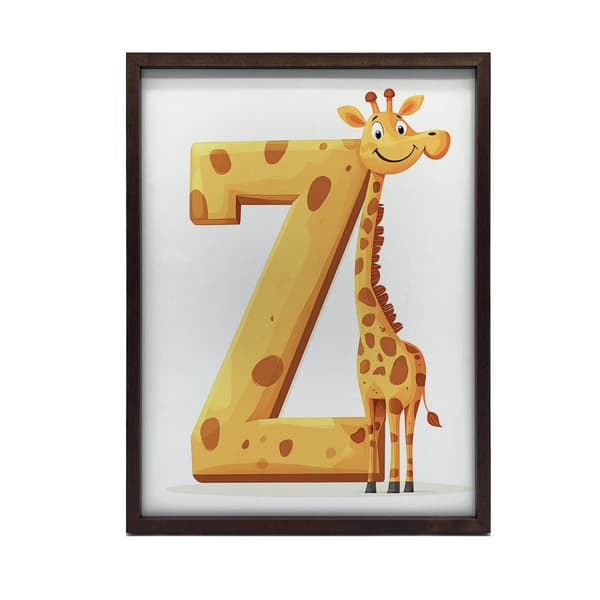 Giraffe med bogstavet Z - Plakat til børn Giraf med bogstavet Z - Plakat til børn, 50x70 cm, rammeløs, 230 gsm mat papir