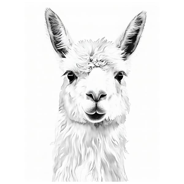 Subtle Lama Subtle Lama, 50x70 cm, guld aluminiumsramme, 230 gsm mat papir