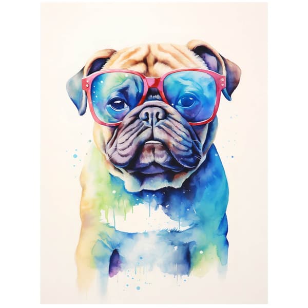 Funny Pug Funny Pug, 70x100 cm, uindrammet, 230 gsm mat papir