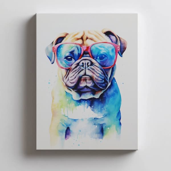 Funny Pug Funny Pug, 70x100 cm, uindrammet, 230 gsm mat papir