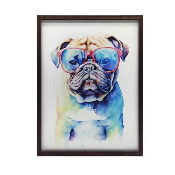 Funny Pug Funny Pug, 60x90 cm, sort aluminiumsramme, 230 gsm mat papir