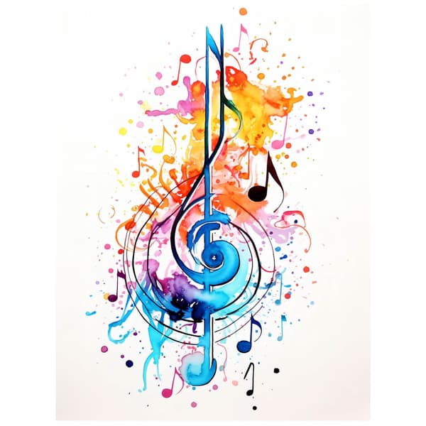Värikäs Treble Clef Värikäs Treble Clef, 60x90 cm, kehystämätön, 230 gsm mattapaperi