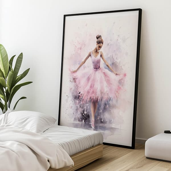 Fortryllende Ballerina Dance Fortryllende Ballerina Dance, 40x50 cm, sort aluminiumsramme, 230 gsm mat papir