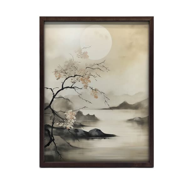 Misty Lake Misty Lake, 40x50 cm, guld aluminiumsramme, 230 gsm mat papir