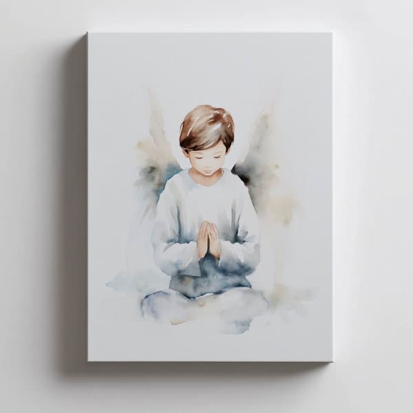 Angelic Prayer of a Boy Angelic Prayer of a Boy, 40x50 cm, guld aluminiumsramme, 230 gsm mat papir