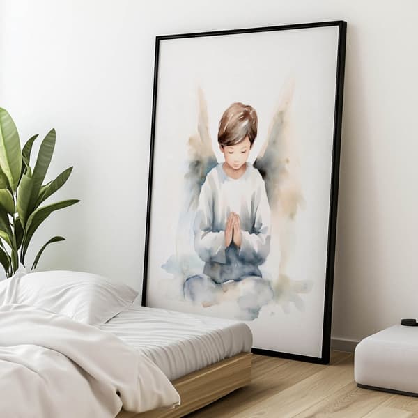 Angelic Prayer of a Boy Angelic Prayer of a Boy, 40x50 cm, guld aluminiumsramme, 230 gsm mat papir