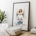 Miniatyrbillede 5 af 11: Angelic Prayer of a Boy Angelic Prayer of a Boy, 40x50 cm, guld aluminiumsramme, 230 gsm mat papir