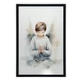 Miniatyrbillede 10 af 11: Angelic Prayer of a Boy Angelic Prayer of a Boy, 40x50 cm, guld aluminiumsramme, 230 gsm mat papir