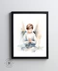 Miniatyrbillede 11 af 11: Angelic Prayer of a Boy Angelic Prayer of a Boy, 40x50 cm, guld aluminiumsramme, 230 gsm mat papir