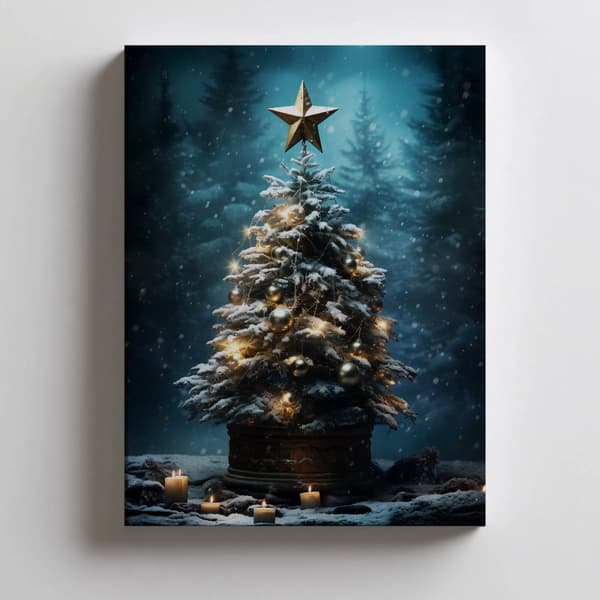 Julgran i skogen Julgran i skogen, 60x90 cm, ramlös, 230 gsm matt papper