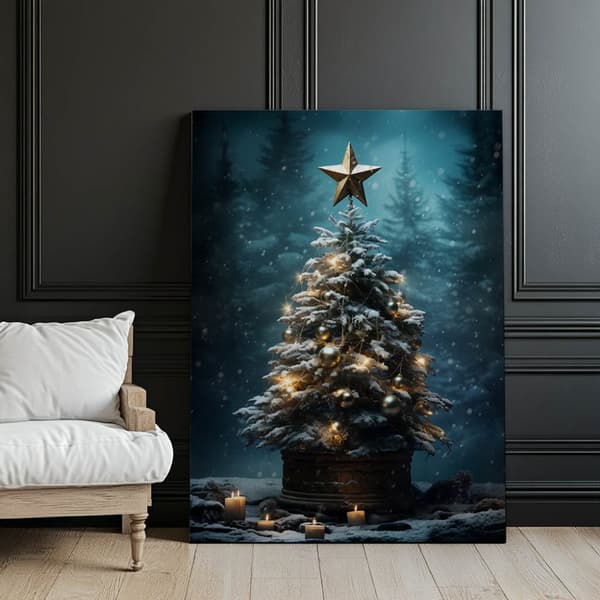Julgran i skogen Julgran i skogen, 60x90 cm, ramlös, 230 gsm matt papper