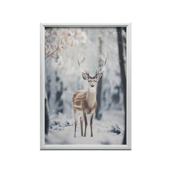 Young Deer in Winter Forest Young Deer in Winter Forest, 60x90 cm, uindrammet, 230 gsm mat papir