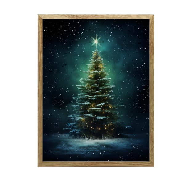 Joulukuusi yöhohtossa Joulukuusi yöhohteessa, 70x100 cm, kehystämätön, 230 gsm mattapaperi