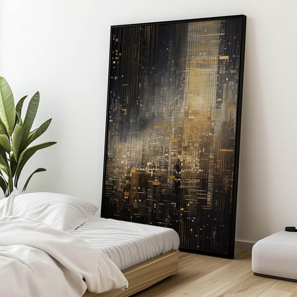 City Lights, svart och guld affisch City Lights, svart och guld affisch, 40x50 cm, oinramad, 230 gsm matt papper
