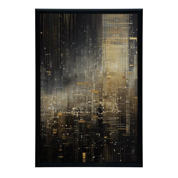 City Lights, svart och guld affisch City Lights, svart och guld affisch, 40x50 cm, oinramad, 230 gsm matt papper