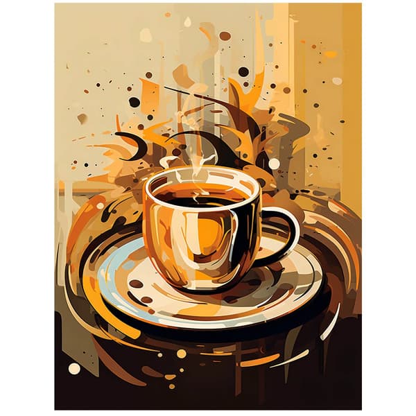 Coffee Time Coffee Time, 30x40 cm, guld aluminiumsramme, 230 gsm mat papir