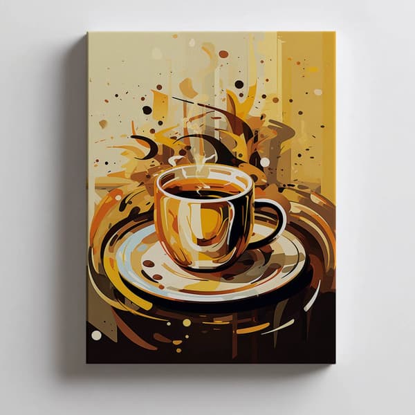 Coffee Time Coffee Time, 30x40 cm, guld aluminiumsramme, 230 gsm mat papir