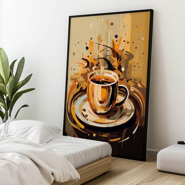 Coffee Time Coffee Time, 30x40 cm, guld aluminiumsramme, 230 gsm mat papir